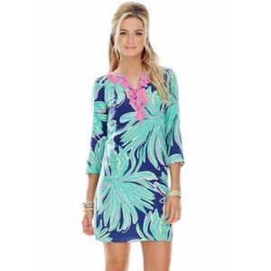 NWT! LILLY PULITZER - Bright Navy Tiger Palm Rylee Shift Dress